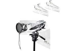 4 Pack JJC Camera Lens Rain Cover Raincoat Protector for Canon Nikon Sony Cameras with Lens up to 45cm/18'' Length, Transparent Camera Rain Coat Rain Sleeve