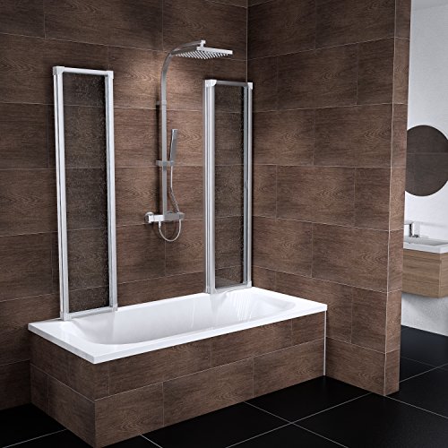 Schulte Duschabtrennung Badewanne Kunstglas alunatur 2×3 teilig 2 x 140×104 cm München, 1 Stück, 4056397001294 - 3