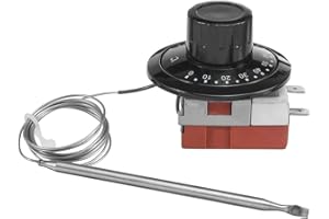 MACHSWON Termostat samochodowy kapilarny, TS-120SR przełącznik regulacji temperatury wentylatora chłodzącego, regulowany 0-120°C ogrzewanie/chłodzenie