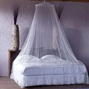 Neruti Enterprise Polyester Round Mosquito Net Canopy Circular Curtain | Keeps Away Insects & Flies (White)