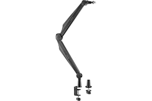 Toboli Ramię mikrofonu 80 cm przegubowy wspornik stołu do mikrofonów 3/8 cala i 5/8 cala do studia i domu