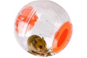 YANJIY Hamster Run Ball, Hamsterball,Hamster Ball small Animals, Hamsterrad Übungsball, Laufkugel, Laufkugel für & Mäuse, Bewegung, Nagerspielzeug zum Laufen, Kunststoff (4.7 Zoll, Orange)