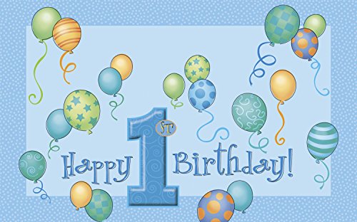 Dekorations-Set für Hochstuhl mit Luftballons zum 1. Geburtstag, Blau - 5