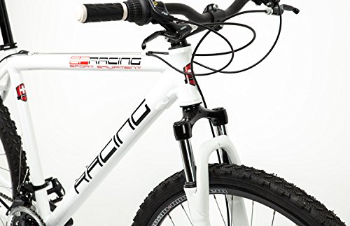 28″ Zoll MTB Alu Cross Fahrrad MIFA Mountainbike Shimano Scheibenbremsen weiss - 5