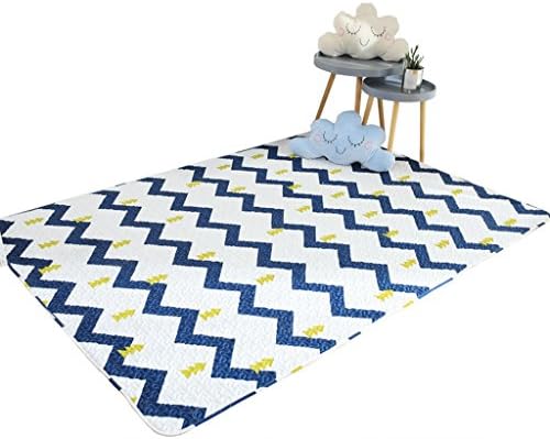 YLMD Sleek minimalist cotton rectangle rug, living-room tea table rugs, cotton crawl mats, bedroom bedside rugs, washable wave rug, 47.24in * 74.80in