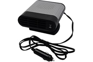 TOTMOX Calentador de ventilador de coche de 12 V 150 W, 2 en 1 portátil de cerámica calentador de enfriamiento seco ventilador descongelador de parabrisas negro