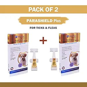 Medfly Healthcare Parashield Plus Spot on Solution for Ticks and Fleas Dog up to 10 Kg Pack of 2