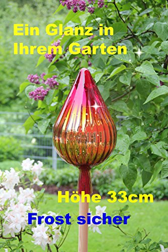 Gartenkugel (RT1) Rosenkugel Tropfenform Gartenkugeln Rosenkugeln Glas 33 cm groß (auch mit Rosenkugelstab erhältlich)