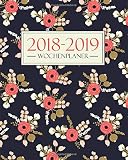 Wochenplaner 2018-2019: August 2018 - Juli 2019: 19 x 23 cm : Blumenmuster 3544 by 