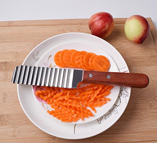 youpin New Edelstahl Kartoffel Chips gewellt Cutter Teig Gemüse Crinkle Schneide Messer Wellig Messer Küche Zubehör - 4
