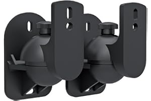 Techly 309692 Coppia Staffe Speakers a Parete Universali Regolabili Nero