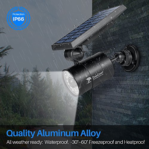 Solarleuchten Garten,Solarleuchten mit Bewegungsmelder Außen Balkon Kugel 1400-Lumen Highlight 5W (110W Entspr.) Flut- Spotbeleuchtung Außenlampe mit Bewegungsmelder LED Solar Aussenleuchten, DrawGreen Aluminium Metall Solarlampen Solarleuchten Außen Garten Balkon - 4
