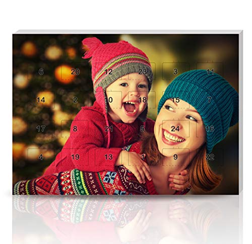 Preisvergleich Produktbild Personello® Foto Adventskalender mit Schokolade befüllt, Besonderer Weihnachtskalender mit eigenem Bild personalisiert (Größe: ca. DIN A4)