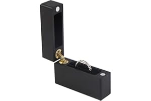 UOOOM Przenośne pudełko na biżuterię z drewna, kolor czarny