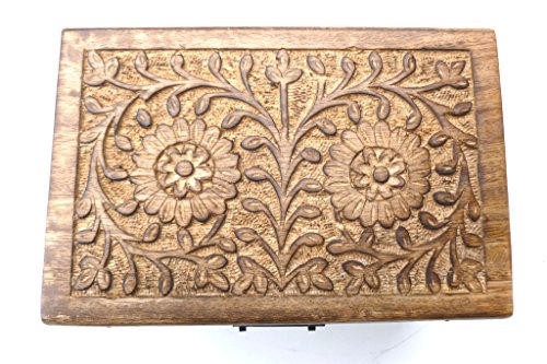 24GS Truhe Holztruhe Schatzkiste mit Schloss Schatztruhe Geschenk Geschenkbox Geburtstagsgeschenk verschließbar abschließbar mit Deckel - 4