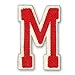 Price comparison product image Alphabet varsity college style Letters iron on motif Red Letter M, size: H 6cm