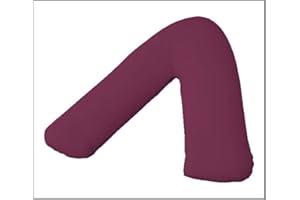 AmigoZone Orthopaedic-Luxury V Shaped Pillow Nursing, Pregnency, Back Support With Free Pillow Case (Wine/Burgandi)