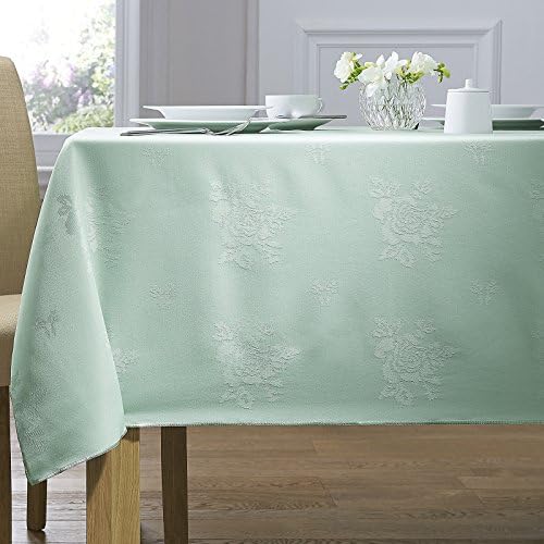 HLS Bedding Luxury Charlotte Thomas Cezanne Tablelinen Damask Rose Round Tablecloth, Seafoam Green - 178cm Diameter
