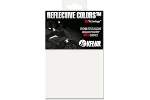 VFLUO 3M Reflective Colors™, Feuille rétro réfléchissant à découper pour Casque Moto, Scooter, vélo, Multi-Usage, 3M Technology™, 10 x 15 cm, Blanc/Argenté