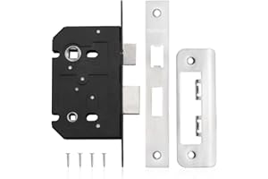 Bwintech 1 PCS Satin Nickel Bathroom Lock 65mm (2.5 Inch) for Internal Doors and Bathroom Doors, Reversible Catch