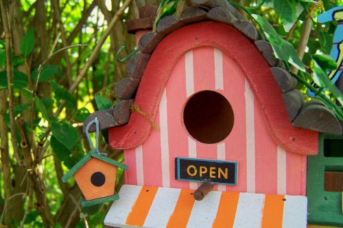Hüwüknü Blumen Laden Vogelhäuschen aus Holz - 4