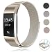 Produktbild Sun studio Fitbit Charge 2 Armband, Milanese Fitbit Charge 2 Ersatzarmband Edelstahl Fitbit Armbänder Charge 2 mit Magnet-Verschluss Armband für Fitbit Charge MEHRWEG (5.5"-8.5", Champagner)