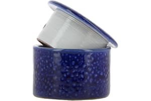 Poterie Turgis - Beurrier à eau en grès bleu 210g - Made in Calvados