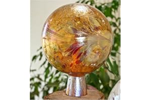 Lauschaer Glaskunst Gartenkugel aus Glas, Bernstein