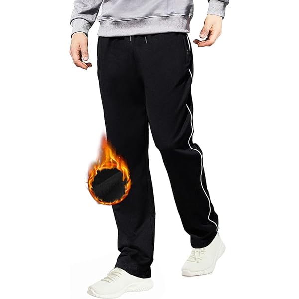 Pantalon Homme Hiver Doublé Polaire - Chaud, élastique, Avec Cordon De Serrage Et Poches - Pour Loisirs, Travail, Voyage - Taille Ajustable