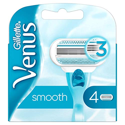 Gillette Venus - 84858542 - Lames de rasoir, bleu clair, blanc, Un paquet de 4