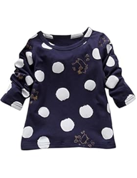 URSING Baby Mädchen Punkt Drucken Weich Baumwolle Lange Hülse Bluse Herbst Langarm T-Shirt Pullover Kinder Warme...