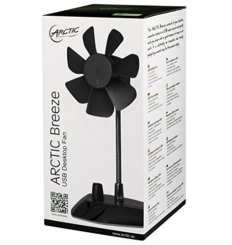ARCTIC Breeze Schwarz – USB Tischventilator mit flexiblem Hals und einstellbarer Drehzahl – 800 – 1.800 U/min - 5