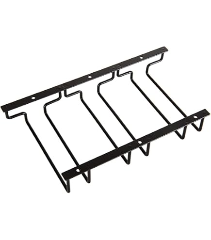 Dianoo Porte-Verres à Vin Sous-Armoire 3 Rangées – Support Chromé 18 Cm, Élégant Pour Cuisine & Salle à Manger