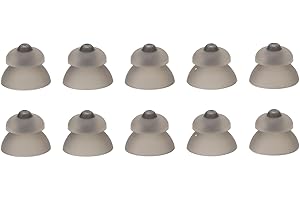 JONLAKI Hearing Aid Domes,10pcs Black Sound Amplifier Ear Pieces for Phonak,Silicone Double Layer Open Ear Tips,Washable Anti Static (13mm)