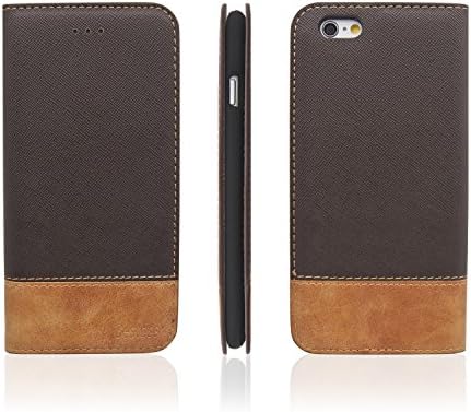 Bestoss for iPhone 6S Plus Case 5.5 inch, Leather iPhone 6 Plus Wallet Case, Ultra Slim Flip Cover with Card Slot Book Style Protective Case for Apple iPhone 6/6S Plus (Mix Brown)