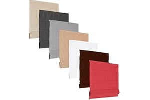 KSHANDEL24 Estor plegable básico, color gris, blanco, chocolate, rojo, beige, moca, 12 tamaños, 7 colores (beige, 140 x 175 cm)