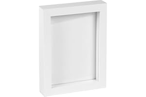 Nicola Spring White 5" x 7" 3D Box Photo Frame - Standing Hanging Craft Shadow Picture Display