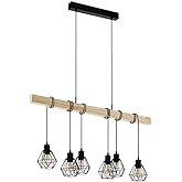 EGLO Pendellampe Loncino – Vintage Hängelampe Aus Stahl, Rauchglas, E27 Fassung – Dimmbar, Max. 110 Cm