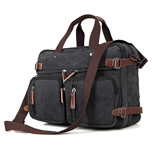 loietnt Unisex Damen Herren Laptop Umhängetasche Cabrio Universal Vintage Leinwand Laptop-Rucksack und Handtasche, Schule Rucksack/Büchertasche/Tagesrucksack/Wandern/ - 3