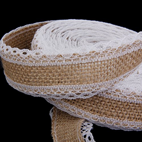 ROSENICE Juteband Jutestoff Jute-Wickelstreifen hessischen Jute Handwerk Farbbandrolle 10M für DIY Hochzeit Dekoration - 6