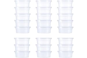 FEELAVA Pojemniki do przechowywania Slime 24 sztuki, szczelne przezroczyste plastikowe kulki piankowe kubki do przechowywania słoiki pojemniki z pokrywkami garnki slime pojemniki