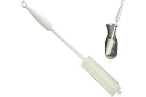 WOO MANTO 1 goupillon à biberon à long manche en silicone, 32 cm de long (blanc)