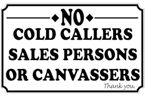 CONCRETE SANDWICHES No Cold Callers Sales Persons Or Canvassers Thank You Door Sticker Decal 4 x 2.5 Inches Printed on To White Vinyl So Just Peel And Stick