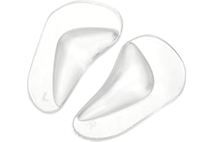 DIOCHE Almohadillas de soporte de arco de silicona ortopédica para pies, almohadillas de soporte de arco, plantillas de zapatos para pies planos, sandalias, chanclas, botas, tacones altos pa(Claro)