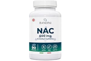 Bandini® NAC N-Acetyl-Cysteine | 600mg Acetyl Cysteine | Glutathione Precursor - Supplement for Men & Women | 90 Tablets | Healthy Skin, Hair and Nails - Antioxidant, Post Workout, Gym | 100% Vegan