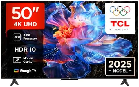 TCL 50V6C Smart TV LED Direct da 50", HDR 4K, con tecnologia Google TV (Dolby Audio, Motion Clarity, compatibile con Google Assistant e Alexa)