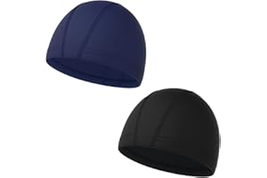 JYCY 2 Pcs Swimming Cap - Elastic & Lightweight Comfortable Fabric Swimming Hats for Women, Men, Kids (6-14) and Adults - Boys Girls