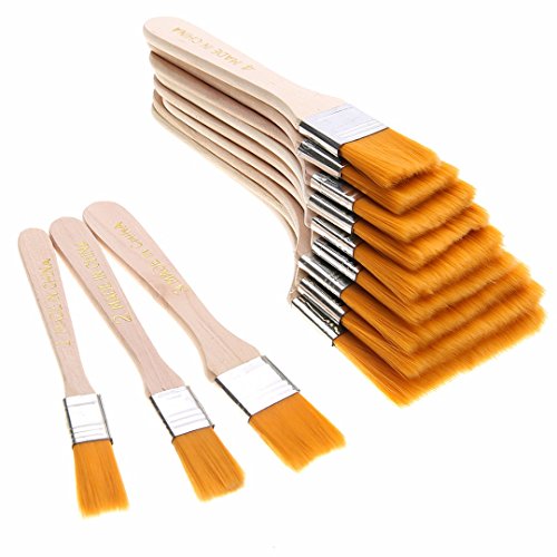 12× Holz Olgemälde Pinsel Set Künstler Acryl Aquarellfarbe Werkzeug - 3