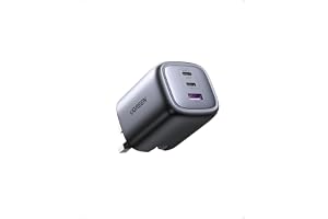 UGREEN Nexode 65W 3-Port Type C Charger, Foldable USB-C Wall Fast Charge Plug, GaN Laptop Charging Adapter Compatible for MacBook Air, HP/Dell/Lenovo, iPad, iPhone 17 Pro Max/16, Galaxy S25 Ultra