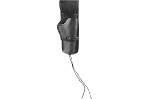 Andracor - Pistolengürtel aus echtem Leder - Einzelnes Holster für Revolver und Colts (Rechts- & Linkshänder) - Braun Schwarz Rot Grün - LARP Fasching & Steampunk